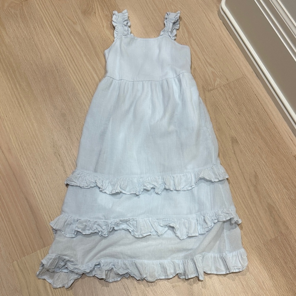 Abercrombie Kids Girls Light Blue Ruffle Tiered Sundress